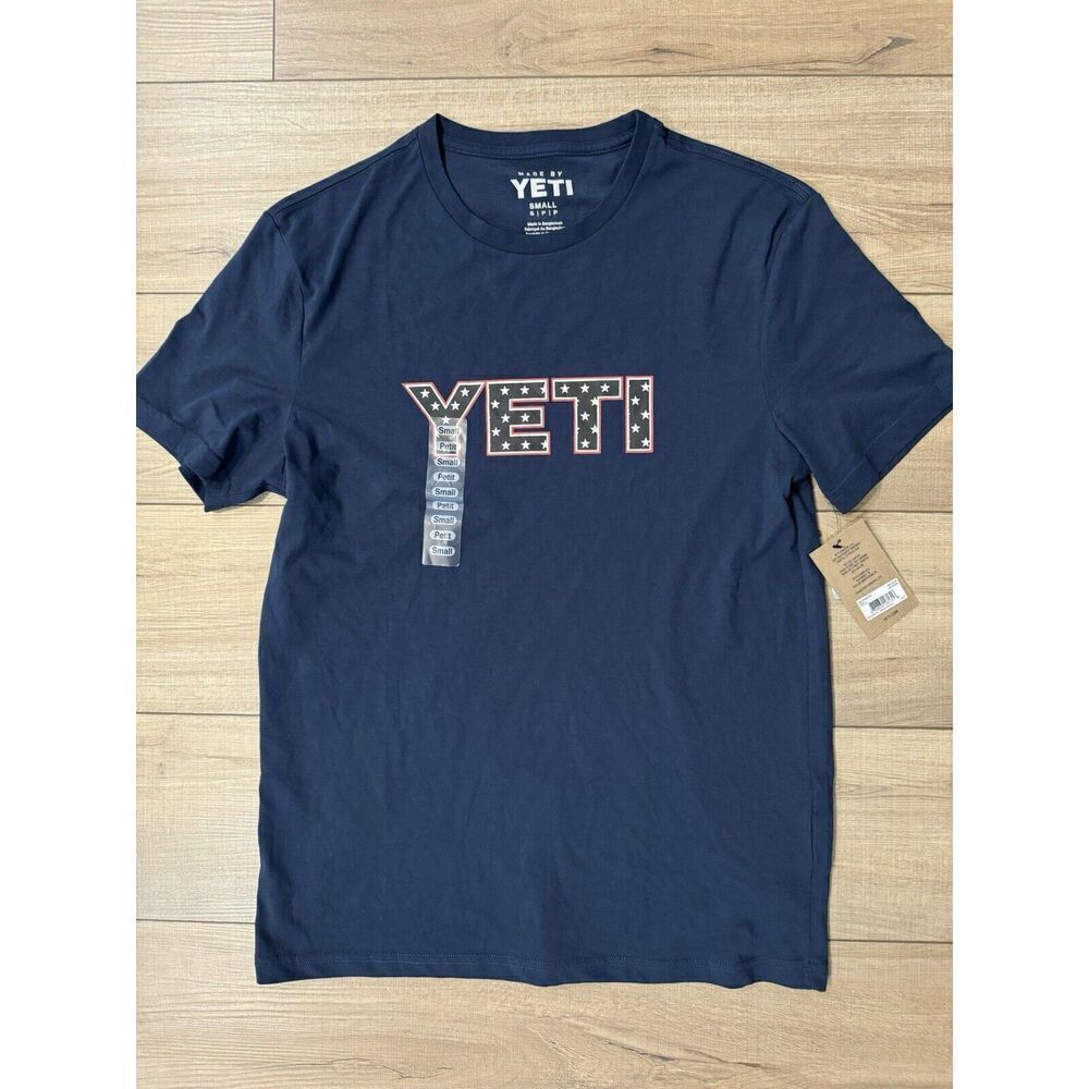 NEW Yeti Short Sleeve‎ T Shirt Women’s Small Petite Navy Blue Star Badge S
